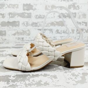 Bandolino Womens Kewly 3 Faux Leather Slip On Block Heel Snadals M933